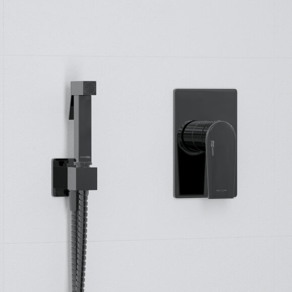 WasserKRAFT Гигиенический душ со смесителем, шланг 150 см а66096 цвет: черный