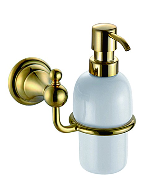 Azario Дозатор жидкого мыла подвесной, керамический, золото, Elvia арт. AZ-91112G