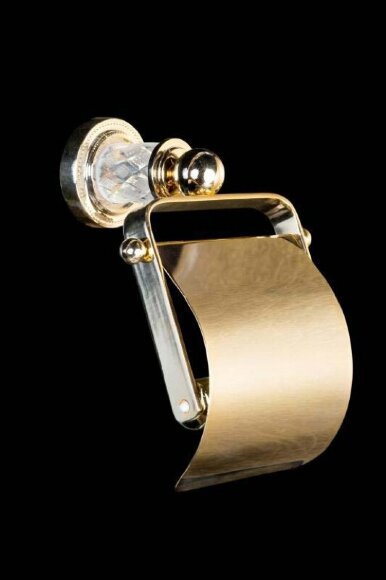 Boheme Держатель туалетной бумаги с крышкой латунь, стекло, золото Murano cristal арт. 10901-CRST-G