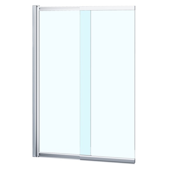 Azario Шторка для ванны 143 80х140 раздвижная, 6 мм прозрачное стекло, покрытие easy clean, профиль хром, Boston - AZ-143
