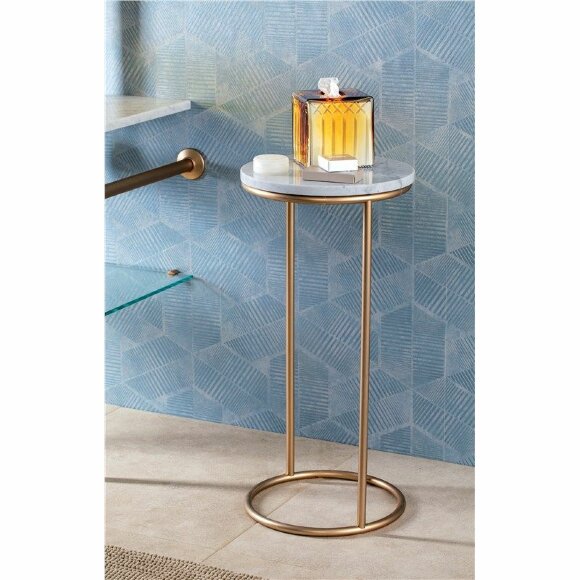 STIL HAUS мраморный столик для ванной матовое золото, арт. 1274/18
