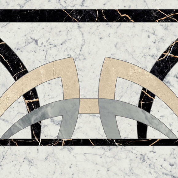 Керамогранит Floor Project Carrara Rosone Fascia Lux 59x59 Charme extra, Italon орнамент - 620120000066